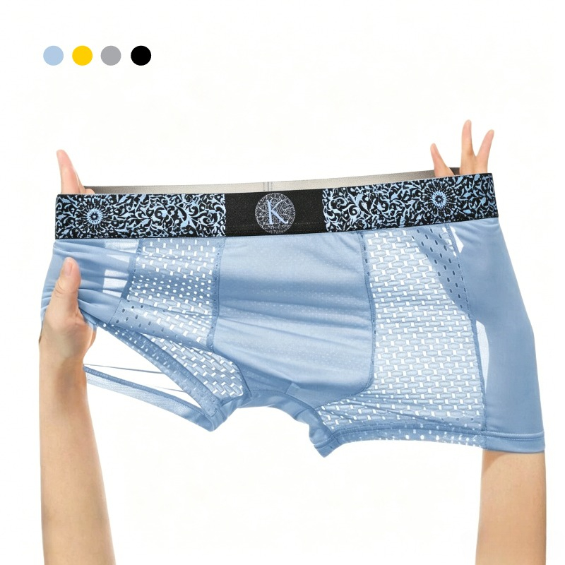 Mesh Sport Boxer - Erkek Serinletici Buz İpek Örgü Boxer