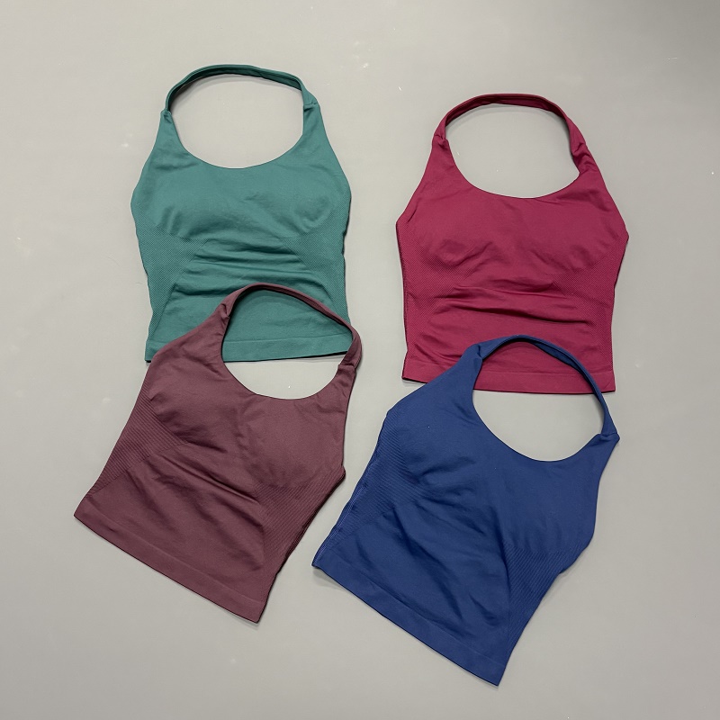 Suspender Tank Top - Kadın Halter Boyun Spor Üst Dikişsiz