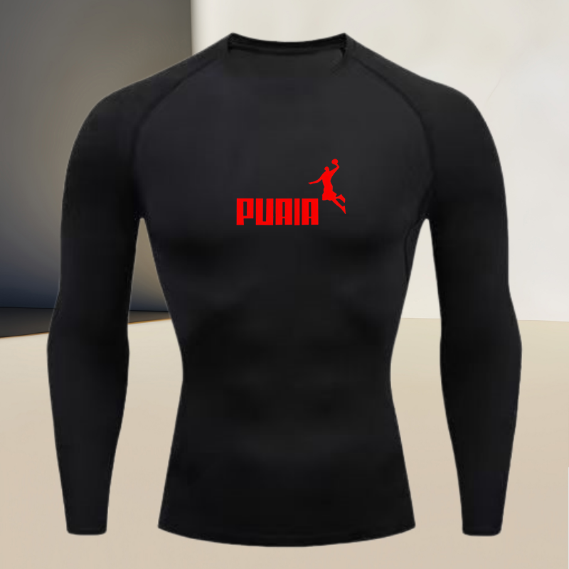 T Shirt Tight Fit - Erkek uzun kollu yuvarlak yakalı ince