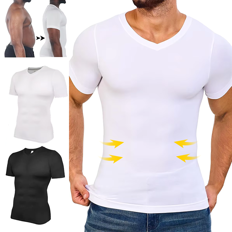 Undershirt Crew Neck - Erkekler V Boyun Sıkıştırma Gömlek Kısa