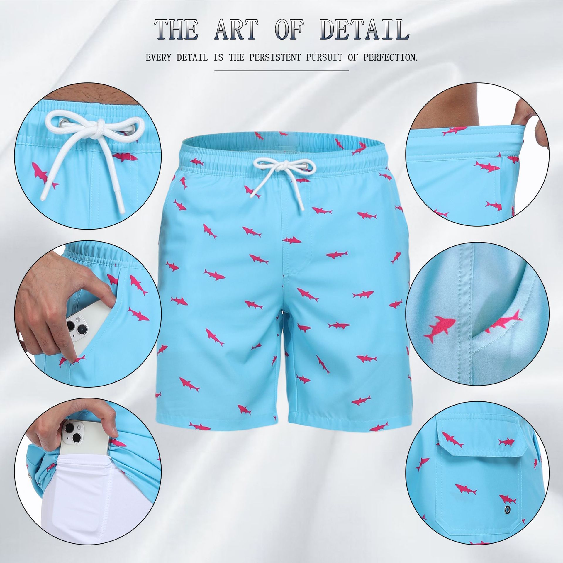 Erkek Köpekbalığı Desenli 2'si - Long Leg Trunk Men incelemesi ve fiyatı